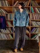 USAGE Type I Selvedge Denim Cropped Jacket in Denim - On Male Model