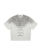 MASONPRINCE Distressed Typographic Cotton T Shirt in Gray