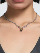 BLACKHEAD Vinyl Wave Gradient Necklace in Silver - On Female Model