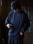 USAGE Merino Wool Blend T Shirt Set in Navy Blue - On Male Model