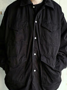 USAGE Washed Cotton Twill M65 Jacket in Black - On Male Model