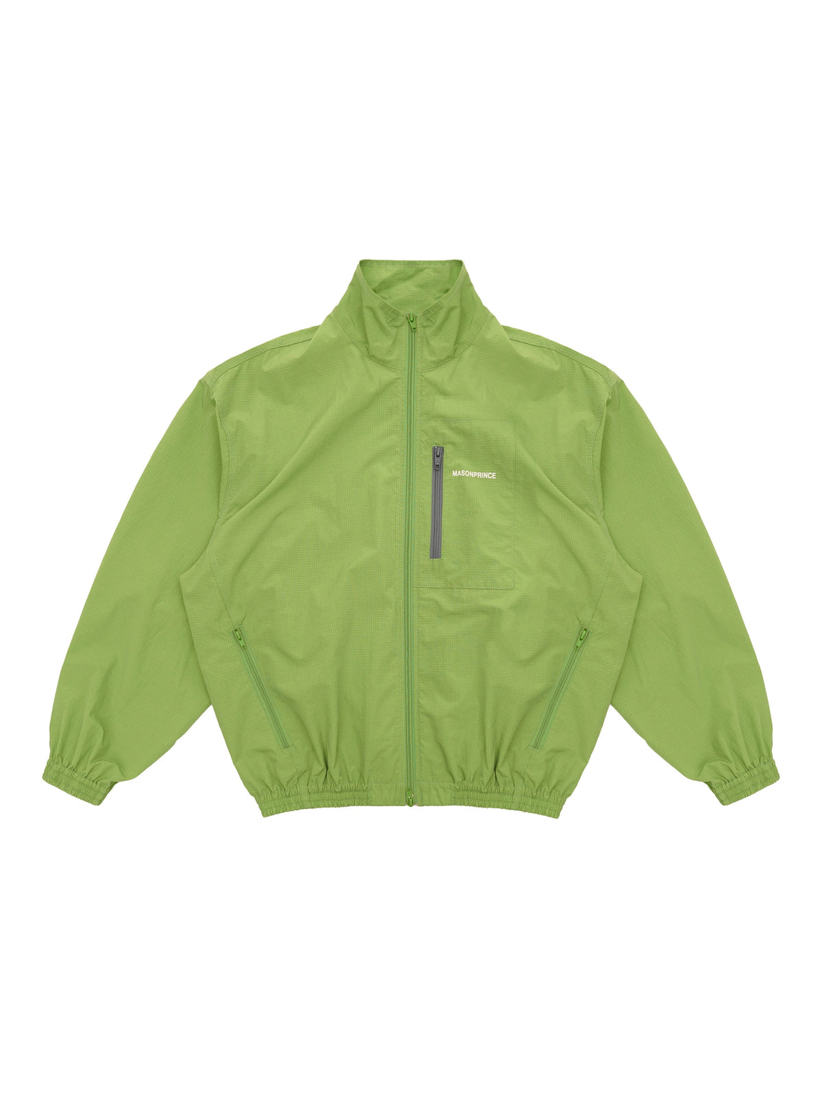 MASONPRINCE Lightweight Tonal Check Nylon Jacket in Green