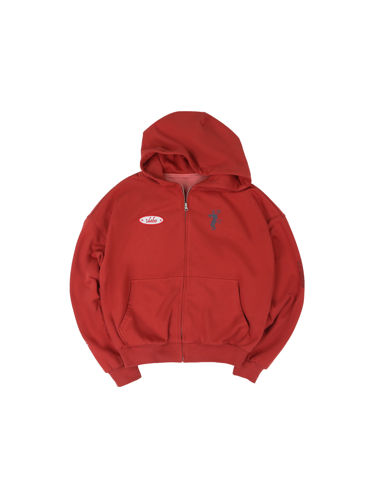SOD Reversible Rhinestone Zip Hoodie in Red