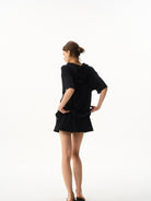 BLINDNOPLAN Hooded Short Sleeve Polo in Black - On Model