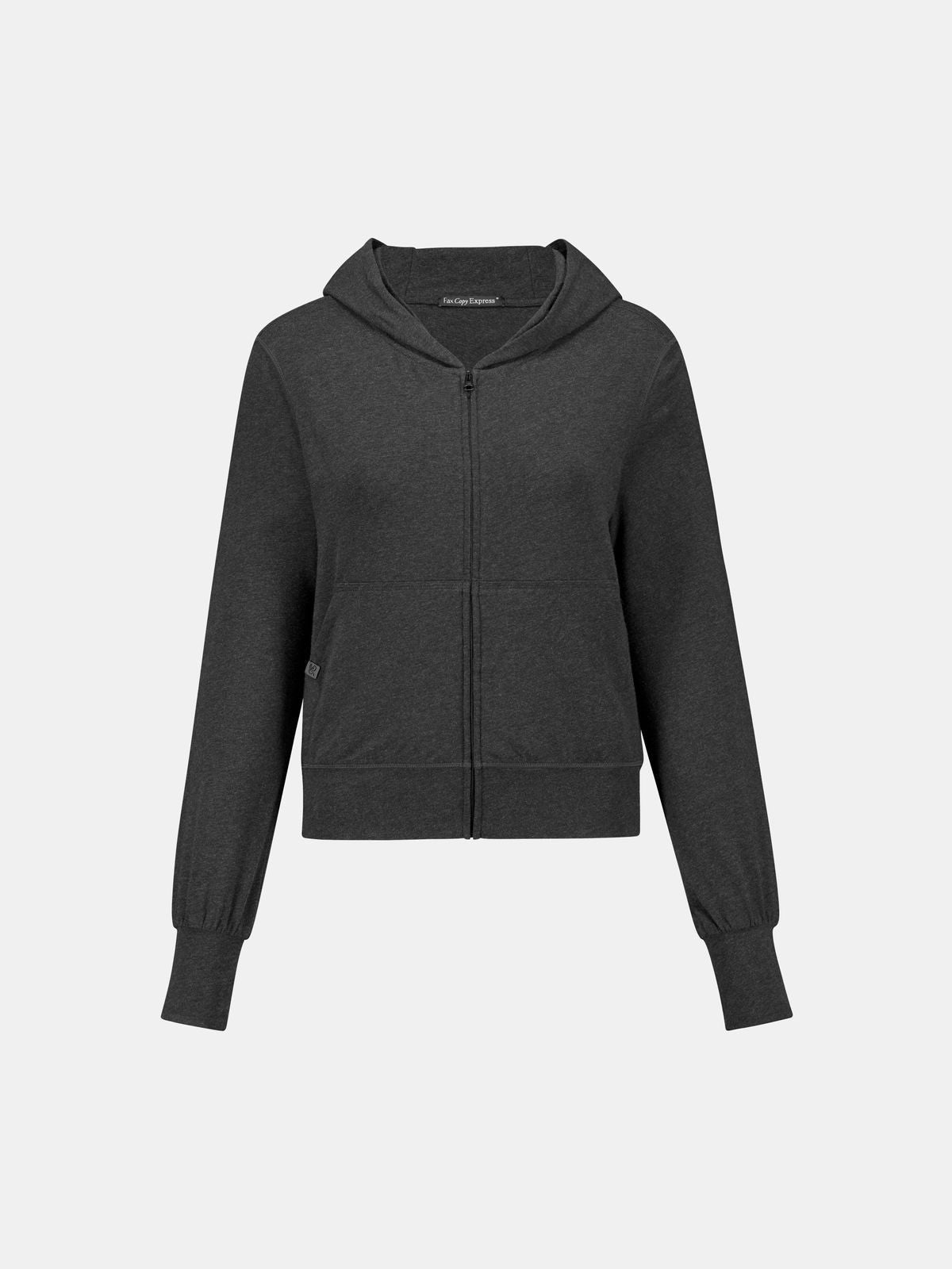 FaxCopyExpress Soft Cotton Blend Zip Up Hoodie in Gray