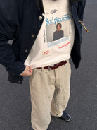 SOD Keanu Graphic Waffle Knit Top in White - On Model