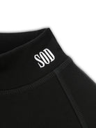 SOD Embroidered Mock Neck Top in Black - Detail