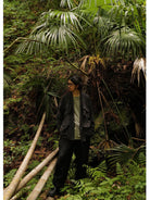 USAGE Reversible Utility Noragi Jacket in Black - On Male Model