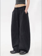 MASONPRINCE Double Layered Cotton Joggers in Black - On Model