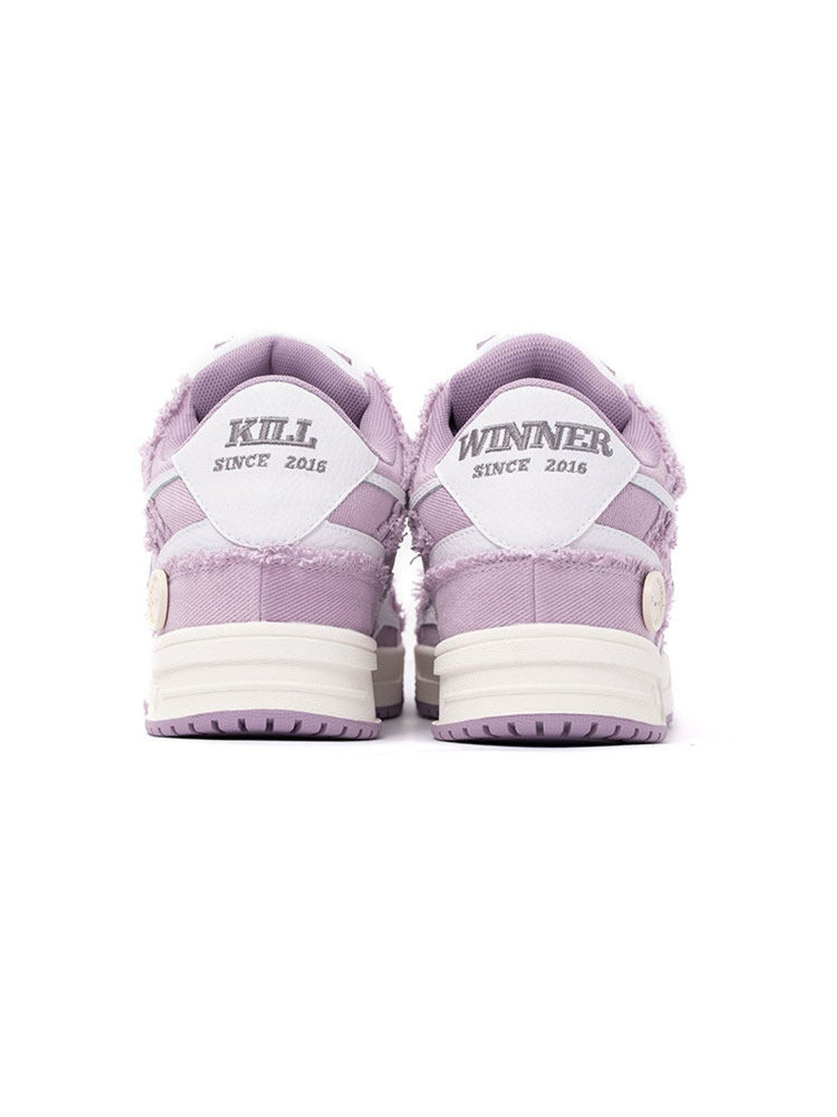 KILLWINNER Distressed Denim Low Top Sneakers in Purple