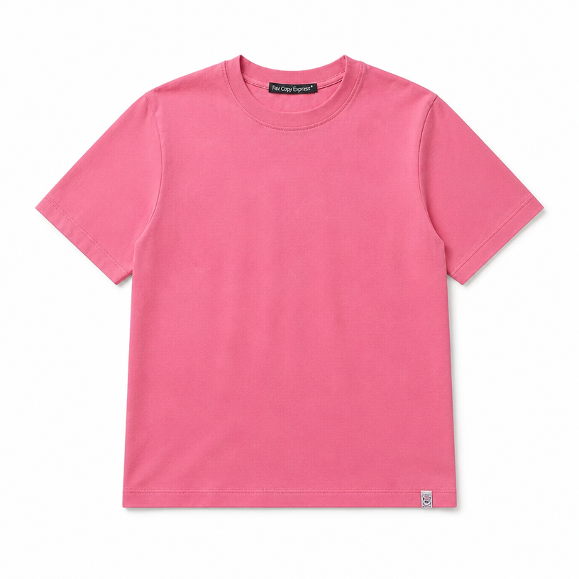 Mingstreet ASC launch still-life | FaxCopyExpress | Classic Cotton Logo T Shirt | Pink | crumple_regen_confirmed_2026-06-25