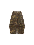 MASONPRINCE Curved Leg Camouflage Cargo Pants in Olive