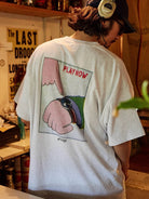 USAGE Heavyweight Graphic Cotton T Shirt in Heather Gray - On Model