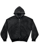 UNKNOWNWORLD Mud Dyed Zip Up Hoodie in Black