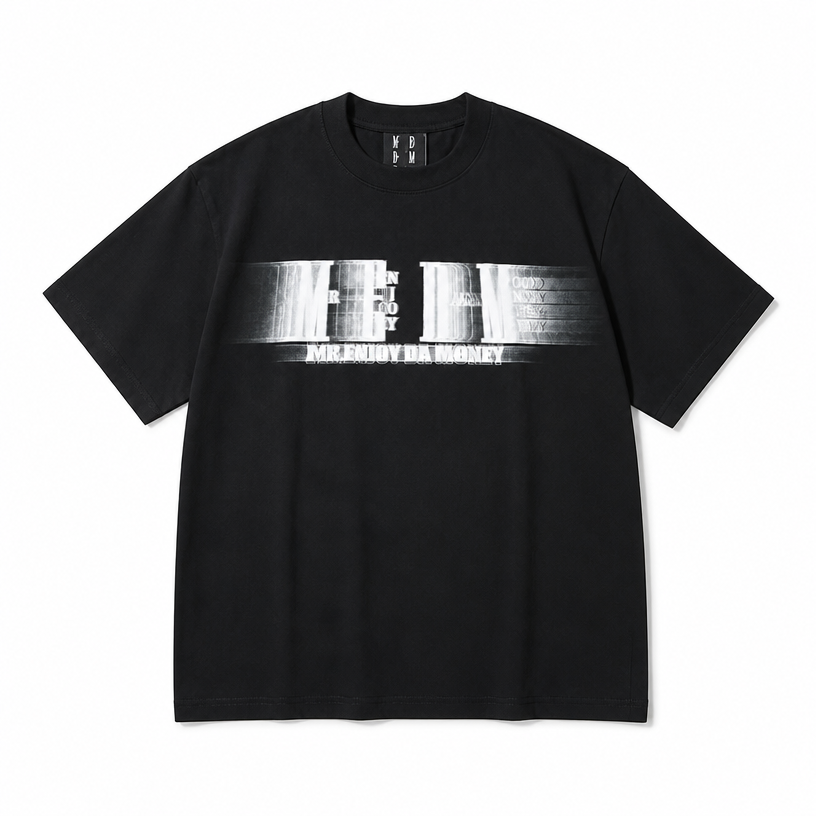 Mingstreet ASC launch still-life | MEDM | Glitch Logo Graphic Cotton T Shirt | Black | crumple_regen_confirmed_2026-06-25