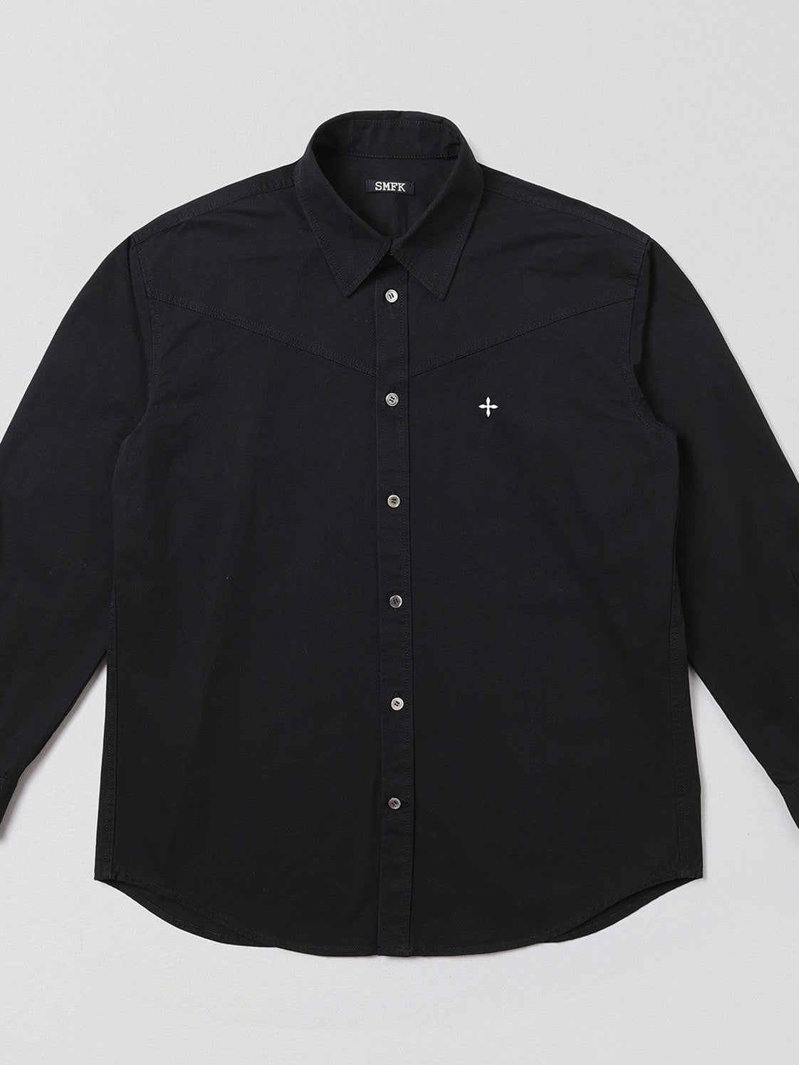 SMFK Cross Badge Cotton Cargo Shirt in Black