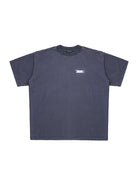 MASONPRINCE Exposed Seam Tape Print T Shirt in Navy Blue