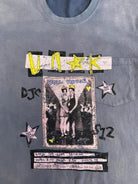UNKNOWNWORLD Sun Faded Distressed Graphic T Shirt in Denim - Detail