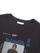 SOD Keanu Graphic Waffle Knit Top in Gray - Detail