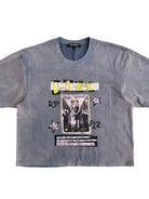 UNKNOWNWORLD Sun Faded Distressed Graphic T Shirt in Denim