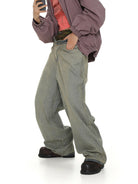 MASONPRINCE Inside Out Washed High Waisted Jeans in Denim - On Model