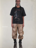 UNKNOWNWORLD Washed Distressed Graphic T Shirt in Black - On Female Model