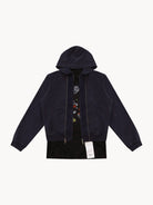 MASONPRINCE Faux Layered Zip Up Hoodie in Navy