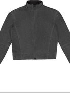 FaxCopyExpress Detachable Pad Cropped Fleece Jacket in Gray