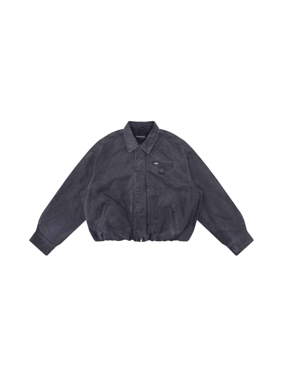 MASONPRINCE Distressed Cotton Cocoon Workwear Jacket in Charcoal