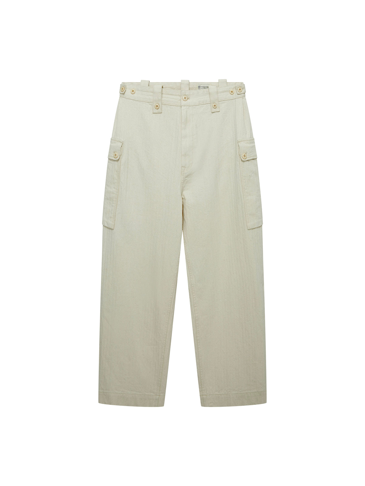 USAGE Heavyweight Herringbone Cargo Pants in White
