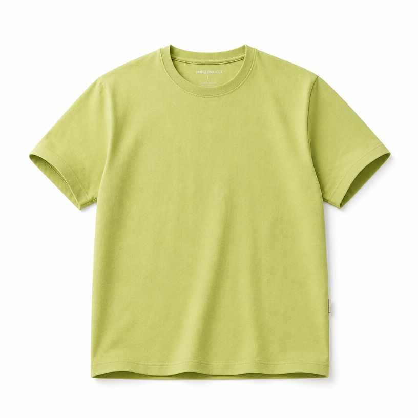 Mingstreet ASC launch still-life | SIMPLE PROJECT | Misaligned Seam Crewneck T Shirt | Green | crumple_regen_confirmed_2026-06-25
