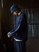 USAGE Merino Wool Blend T Shirt Set in Navy Blue - On Male Model