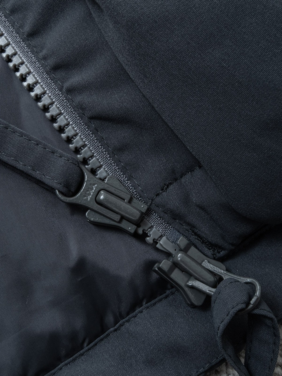 SOD Mid Length Hooded Down Puffer in Black - Detail