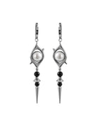 BLACKHEAD Pearl Eye Spike Drop Earrings in Silver