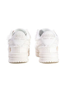 KILLWINNER White Distressed Denim Low Top Sneakers in White
