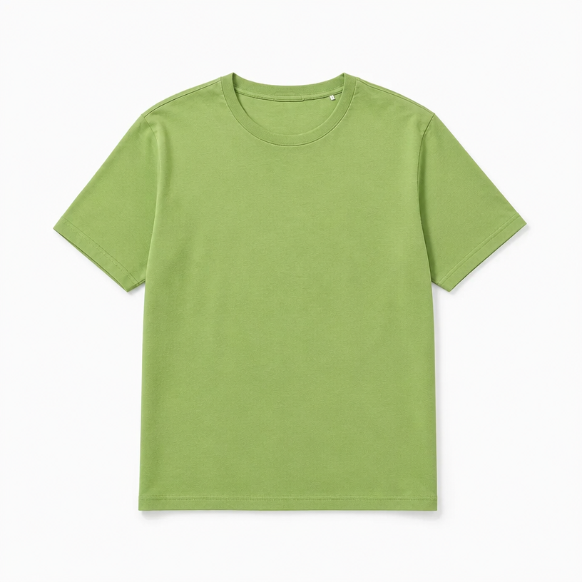 Mingstreet ASC launch still-life | SIMPLE PROJECT | Wool Blend Crewneck T Shirt | Green | crumple_regen_confirmed_2026-06-25