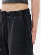 MASONPRINCE Double Layered Cotton Joggers in Black - On Model