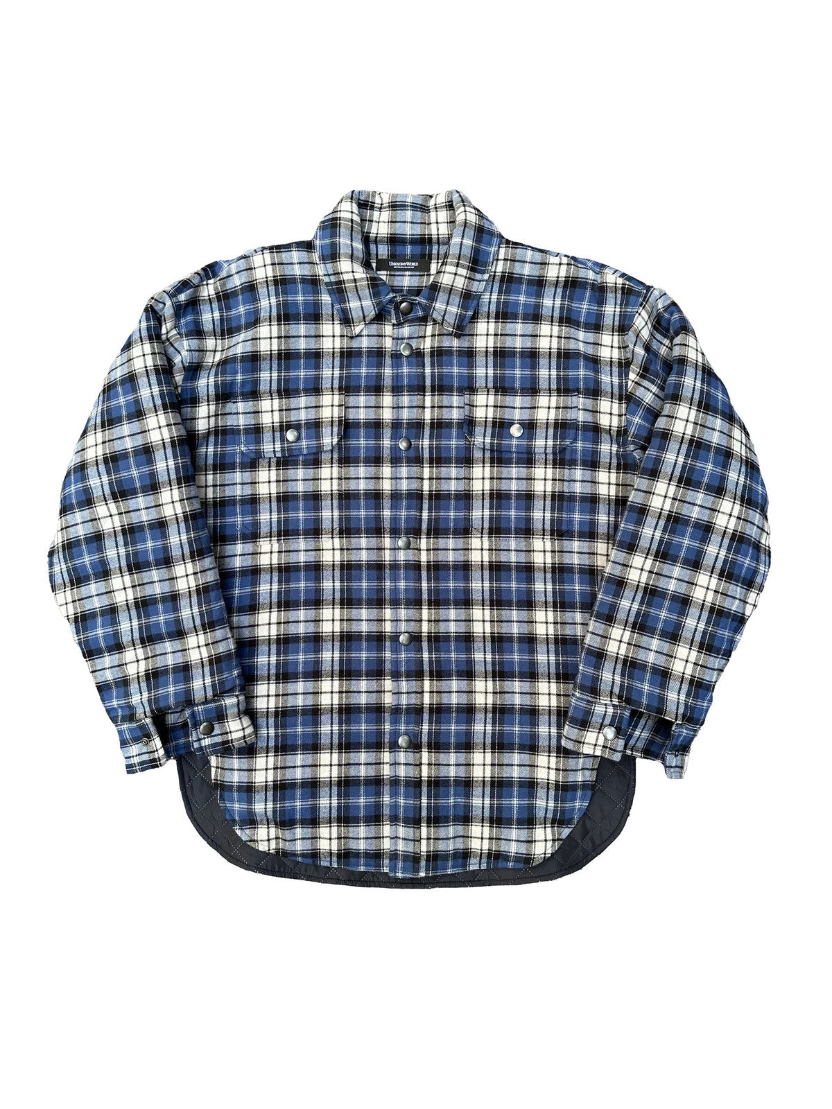 UNKNOWNWORLD Oversized Padded Flannel Shirt in White