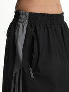 MASONPRINCE Striped Cotton Blend Track Shorts in Black - On Model