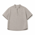 Mingstreet ASC launch still-life | SIMPLE PROJECT | Nylon Half Placket Short Sleeve Shirt | Gray | crumple_regen_confirmed_2026-06-25