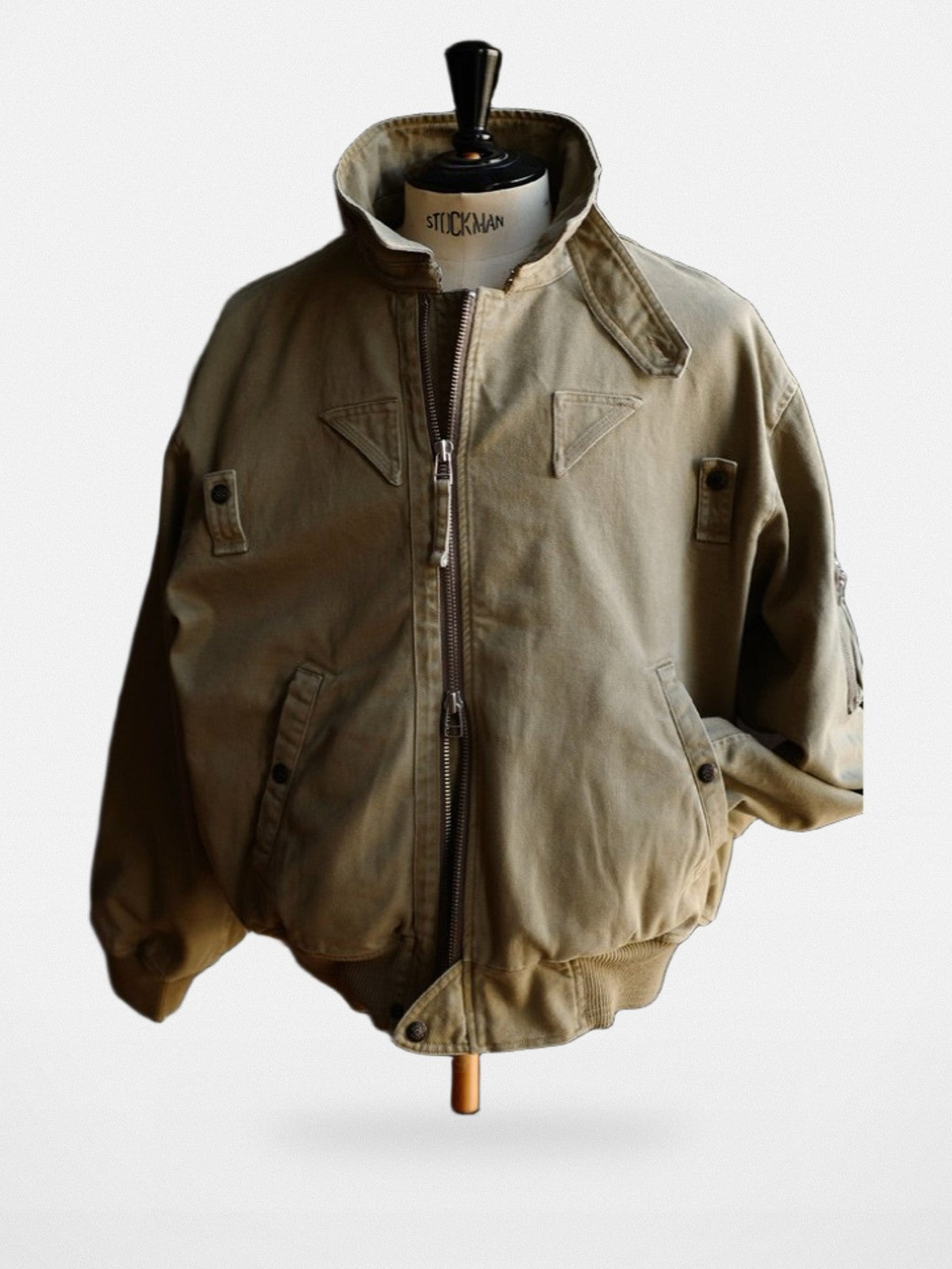 USAGE Washed Cotton Lyocell B 15 Bomber in Khaki