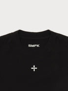 SMFK Embroidered Cross Crewneck Tee in Black - Detail