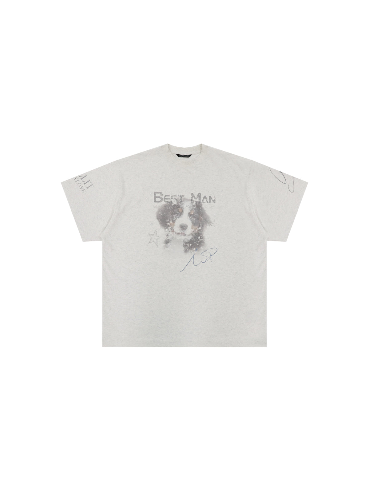 MASONPRINCE BESTMAN Puppy Graphic Cotton T Shirt in Gray