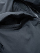 SOD Mid Length Hooded Down Puffer in Black - Detail