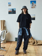 USAGE Vintage Photo Print Cotton T Shirt in Black - On Male Model