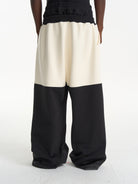 BLINDNOPLAN Color Block Wide Leg Sweatpants in Black - On Model