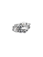 BLACKHEAD Entwined Pearl Steel Ring in Silver