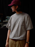 USAGE JZ Festival Graphic Cotton T Shirt in Gray - On Male Model