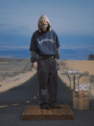 SOD Washed Corduroy Patchwork Logger Pants in Black - On Model