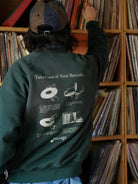 USAGE Heavyweight Raglan Graphic Sweatshirt in Green - On Model